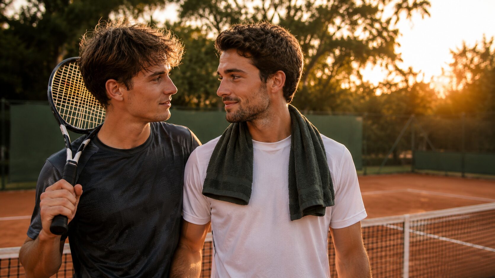 Stimmungsvolles Beitragsbild zur queeren Geschichte Schwule Geschichte – Zwischen Tennisplatz und Herzklopfen